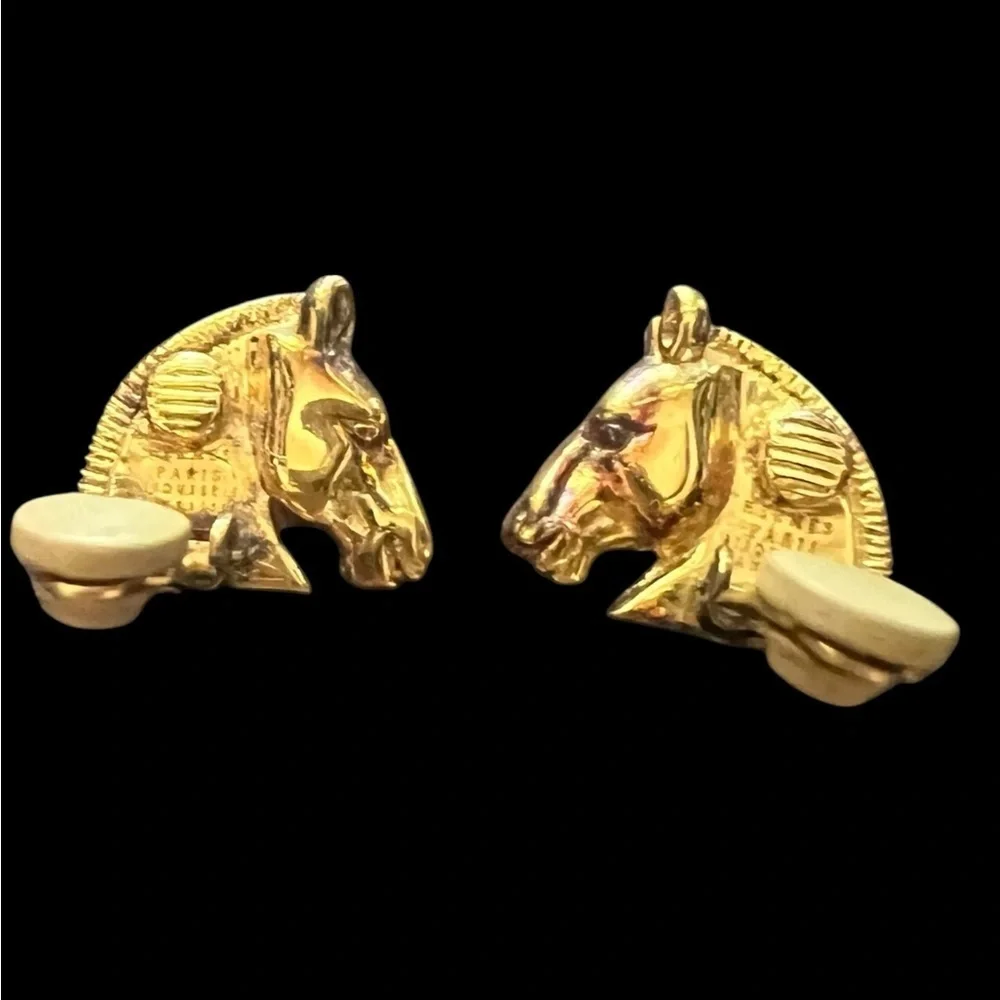 Hermes Bijouterie Fantaisie Horse Head Earrings - Picture 5 of 9
